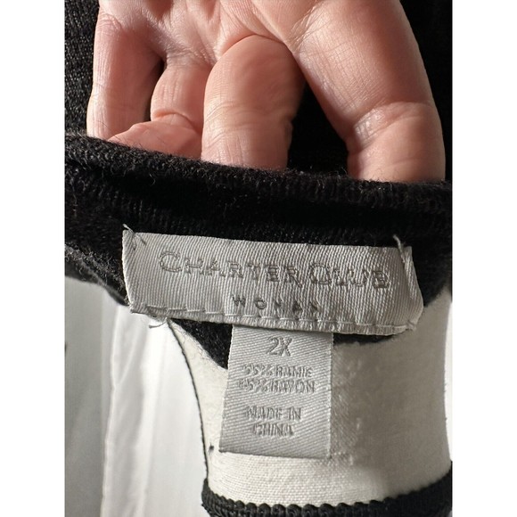 Charter Club Black Semi Sheer Women's Black Cardigan Size 2X - Picture 3 of 3